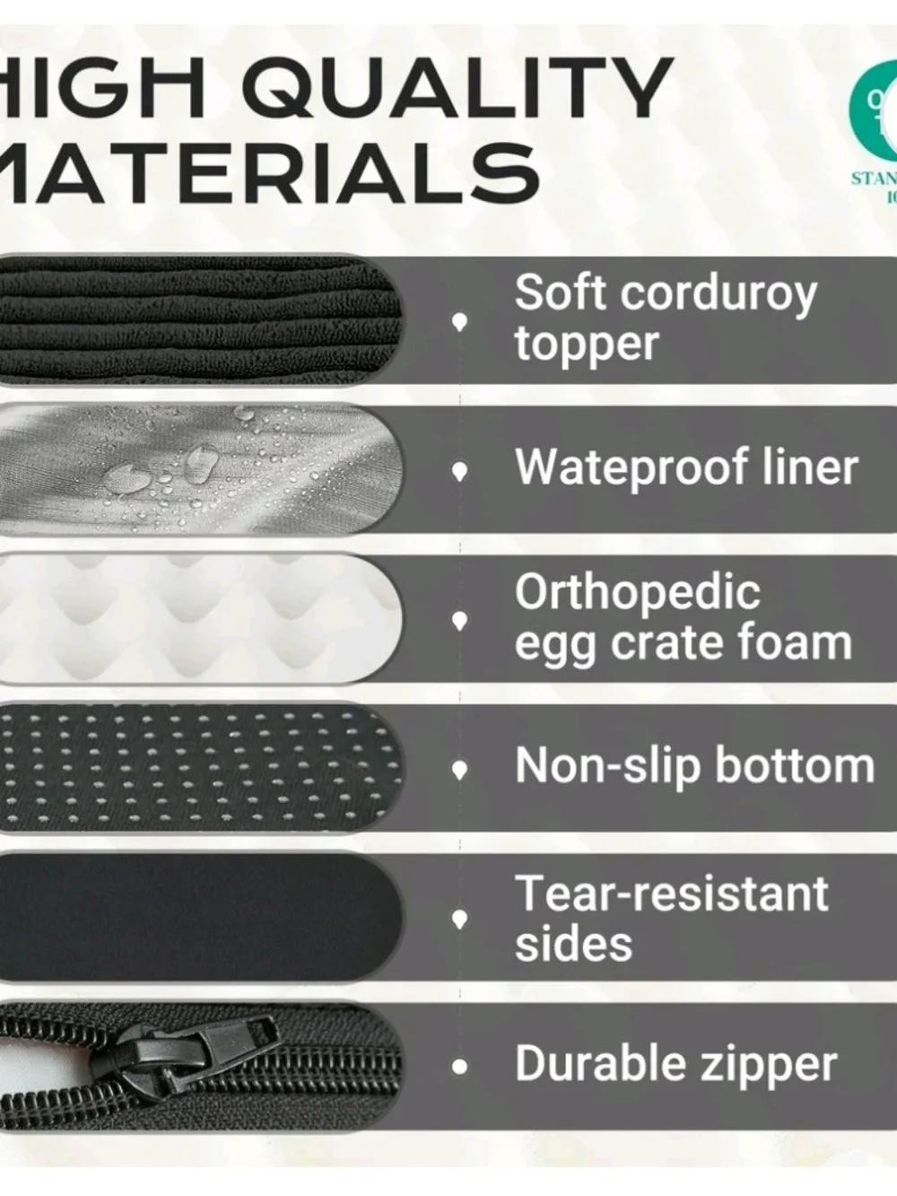 NWT Orthopedic Dog Foam Bed - Black
